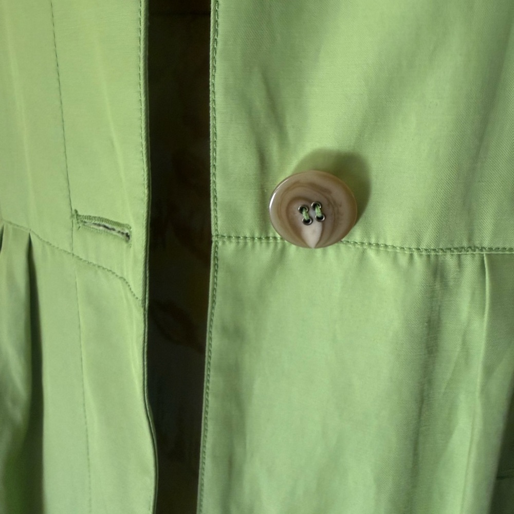 Light Green Women's Trench Coat - Picture 2 of 5